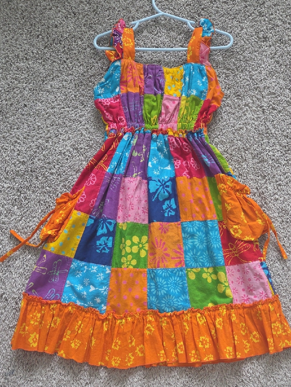 Colorful Patchwork Sundress for Girls - Multicolor Size 4 & Up